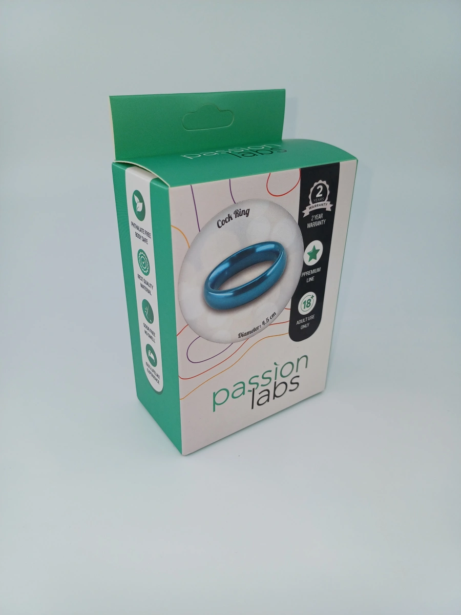 Inel de Penis Metalic Hercule Medium Albastru Passion Labs, Nr. 3, Erotic24.ro