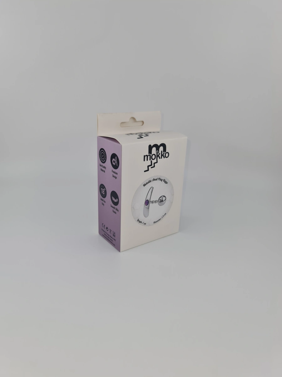 Dop Anal Metalic Riggs Small Flexibil Cristal Mov Mokko Toys, Nr. 5, Erotic24.ro