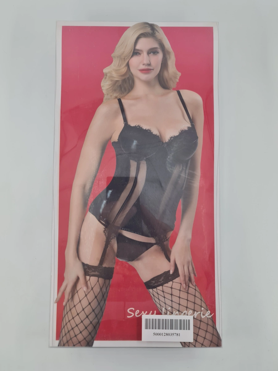 Set Lenjerie 3 Piese Push-Up Black Diamond S/M, #4, Erotic24.ro