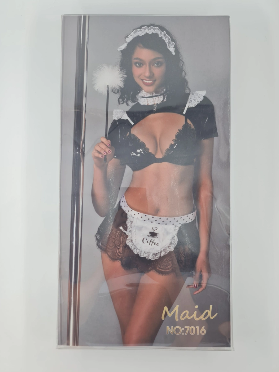 Costum Sexy Menajera 8 Piese Negru/Alb S, #4, Erotic24.ro