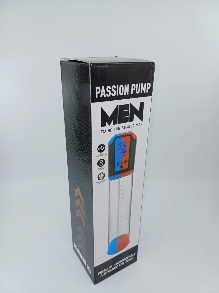 Pompa de Penis Electrica Ecran LCD 8 Intensitati Suctiune Reincarcare USB Albastru, #7, Erotic24.ro