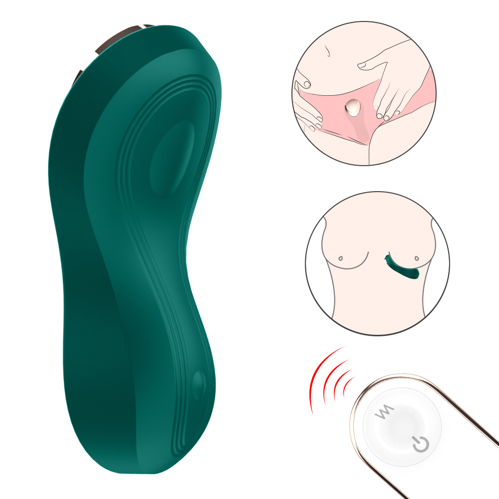 Vibrator Wearable Kadence Remote Control 9 Moduri Vibratii Silicon USB Verde 9.3 cm Passion Labs, Nr. 4, Erotic24.ro