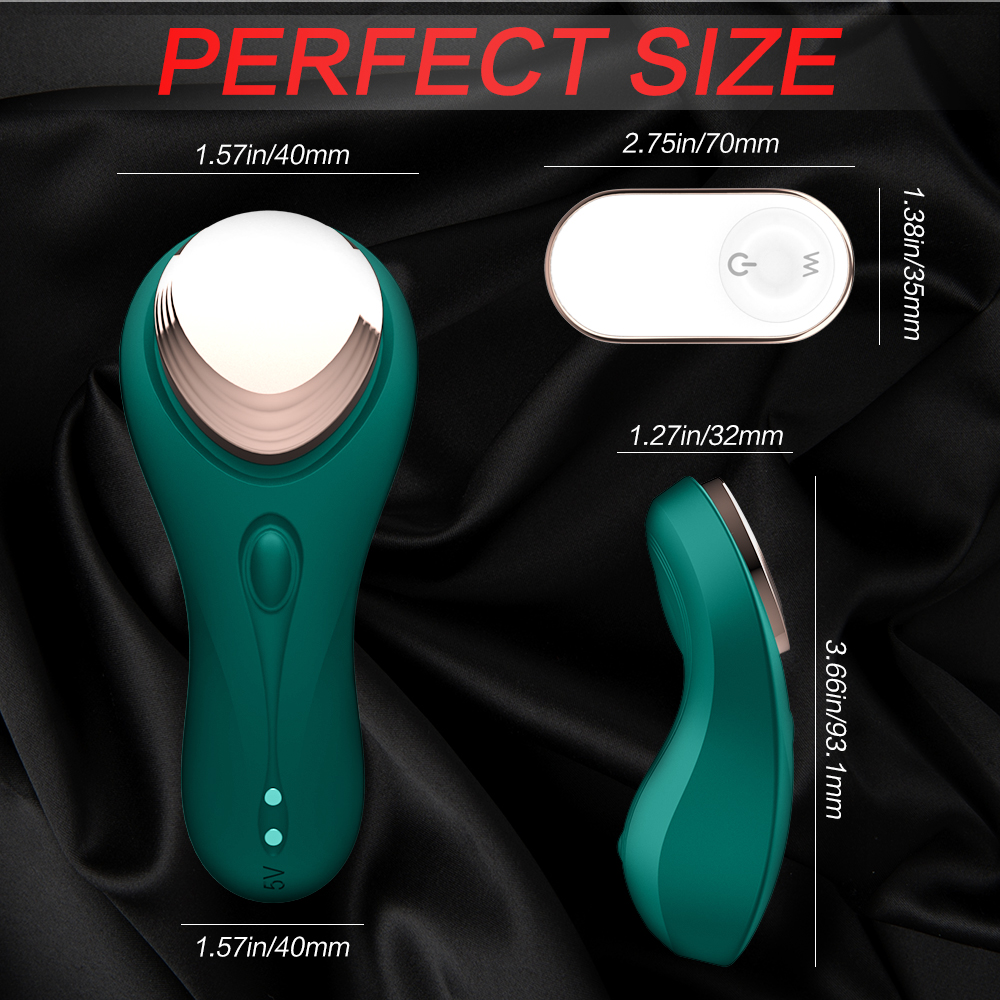 Vibrator Wearable Kadence Remote Control 9 Moduri Vibratii Silicon USB Verde 9.3 cm Passion Labs, Nr. 8, Erotic24.ro