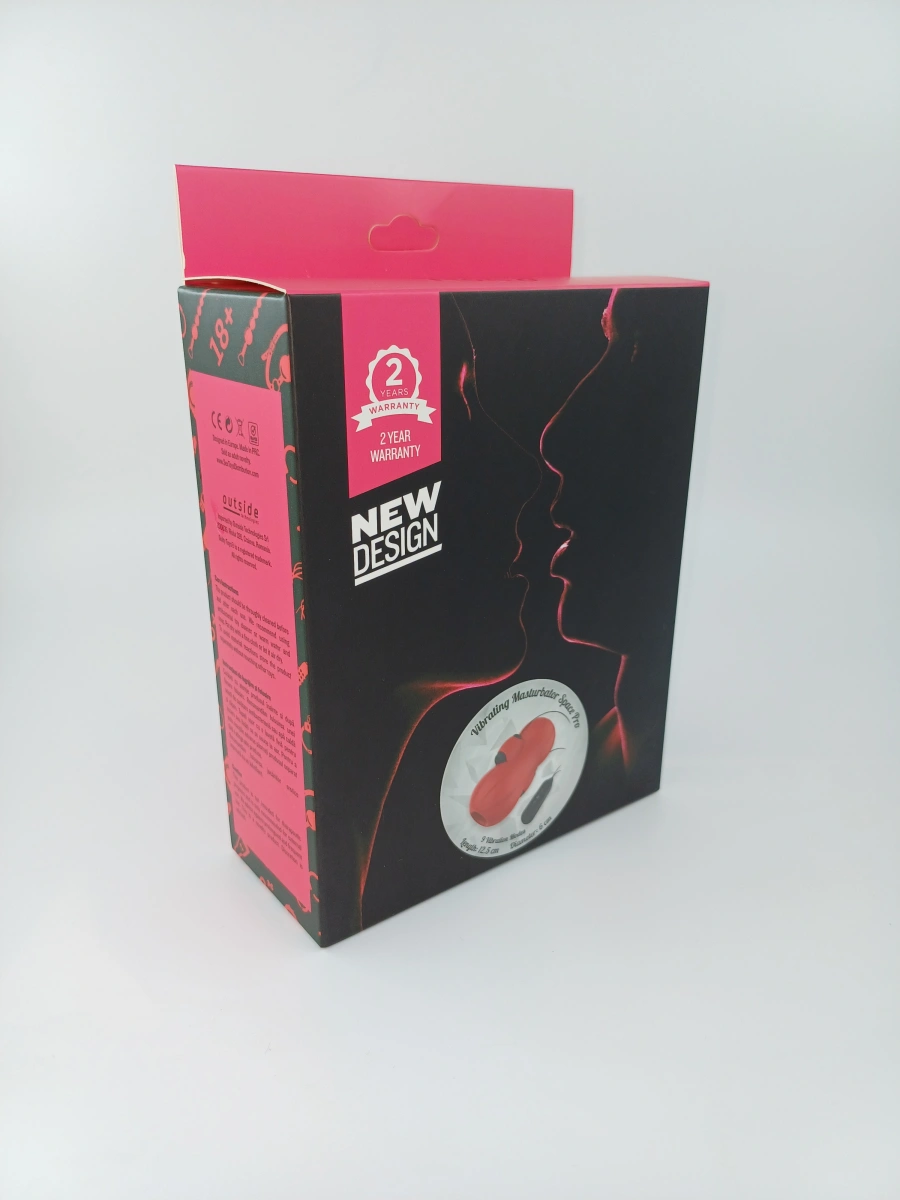 Masturbator Space Pro cu 2 Oua Vibratoare 9 Moduri Vibratii+3 Intensitati Viteza Soft Silicon Rosu 12.5 cm Guilty Toys, #9, Erotic24.ro