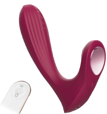 Vibrator Cryna 9 Moduri Vibratii Remote Control USB Silicon Rosu 15.5 cm Passion Labs