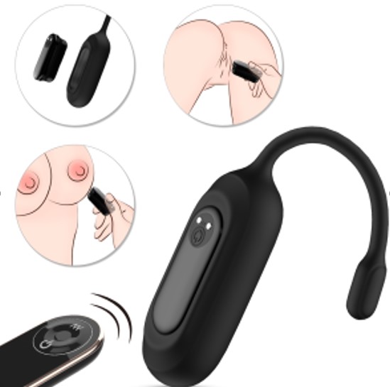 Stimulator Anto Remote Contol 9 Moduri Vibratii USB Silicon Negru 17.8 cm Mokko Toys, Nr. 2, Erotic24.ro