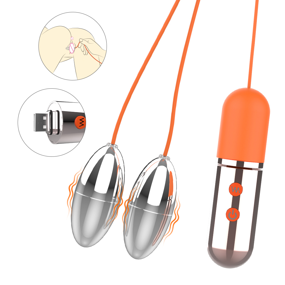 Oua Vibratoare Angie 9 Moduri Vibratii USB ABS/Silicon Portocaliu Passion Labs, Nr. 2, Erotic24.ro