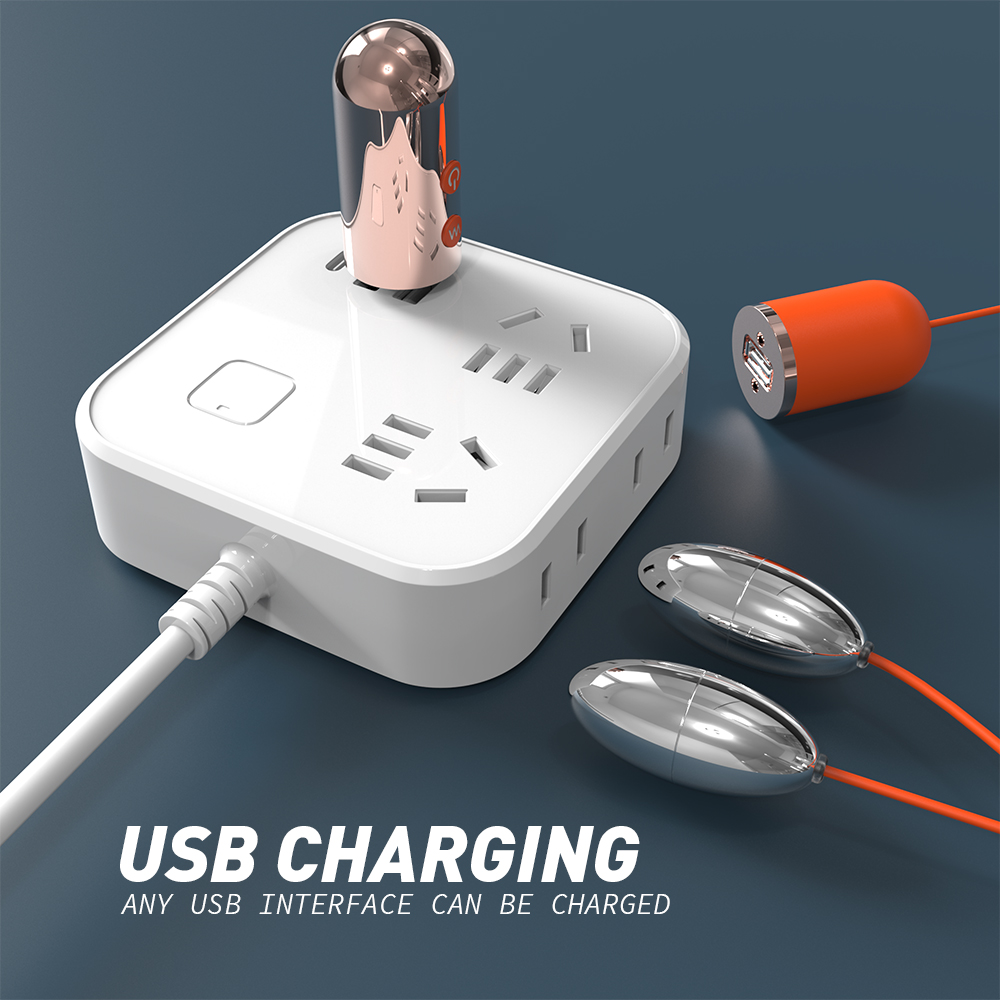 Oua Vibratoare Angie 9 Moduri Vibratii USB ABS/Silicon Portocaliu Passion Labs, Nr. 4, Erotic24.ro