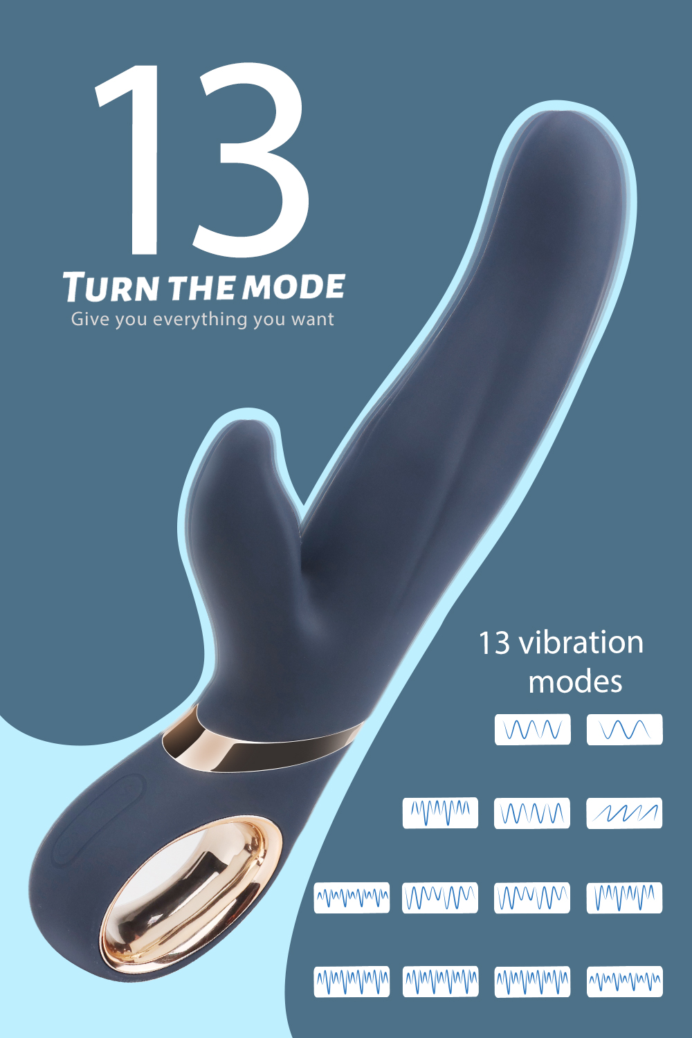 Vibrator Rabbit Dolphy 13 Moduri Vibratii Boost Mode USB Silicon Albastru Inchis 23 cm Mokko Toys, #6, Erotic24.ro