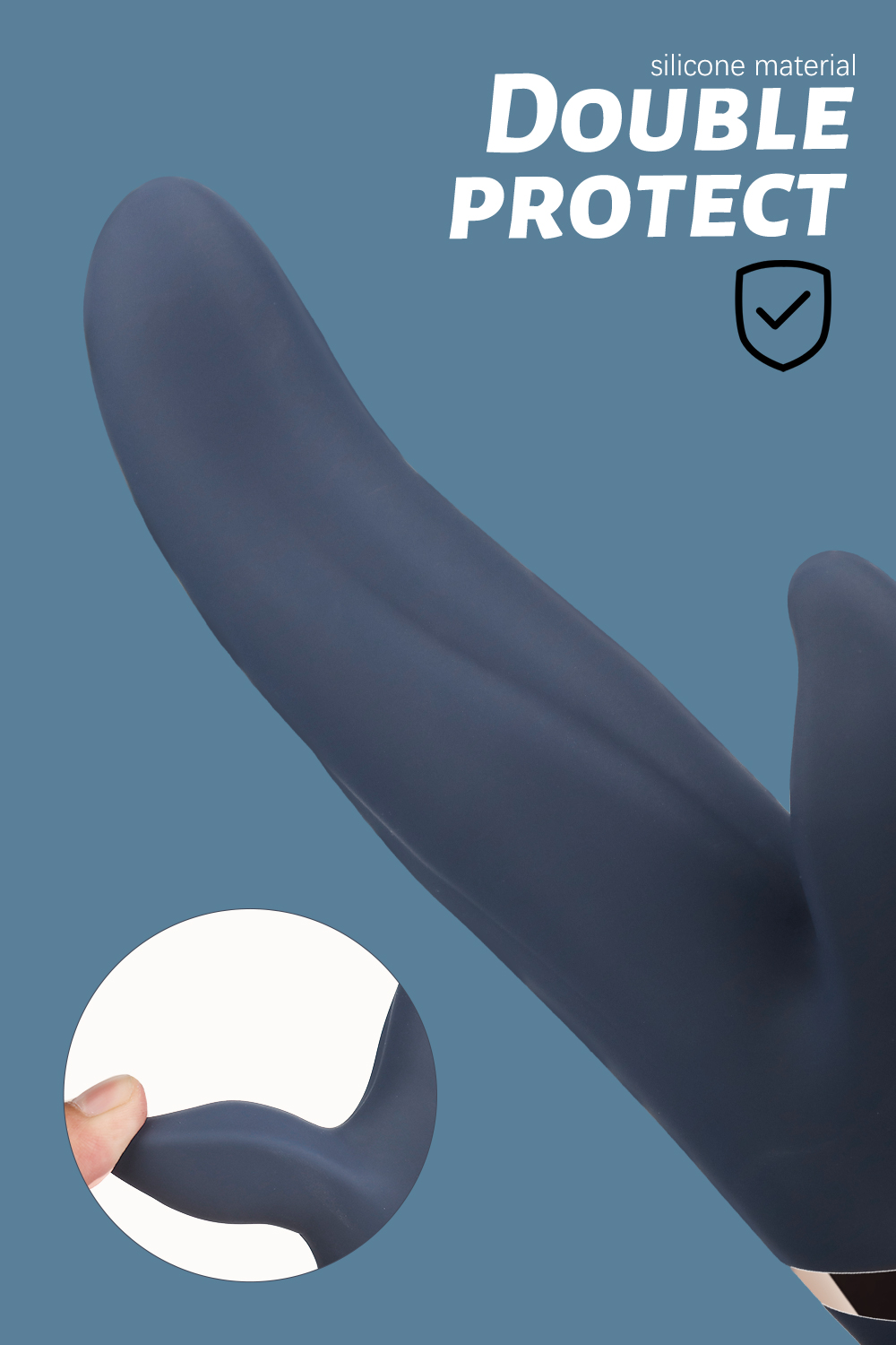 Vibrator Rabbit Dolphy 13 Moduri Vibratii Boost Mode USB Silicon Albastru Inchis 23 cm Mokko Toys, #9, Erotic24.ro