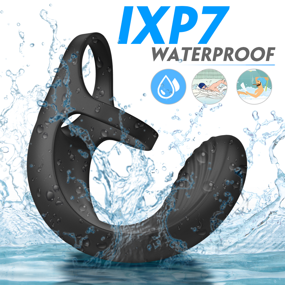 Inel Dublu de Penis cu Stimulator Anal Hugo, 9 Moduri Vibratii, Silicon, USB, Negru, Guilty Toys, #7, Erotic24.ro