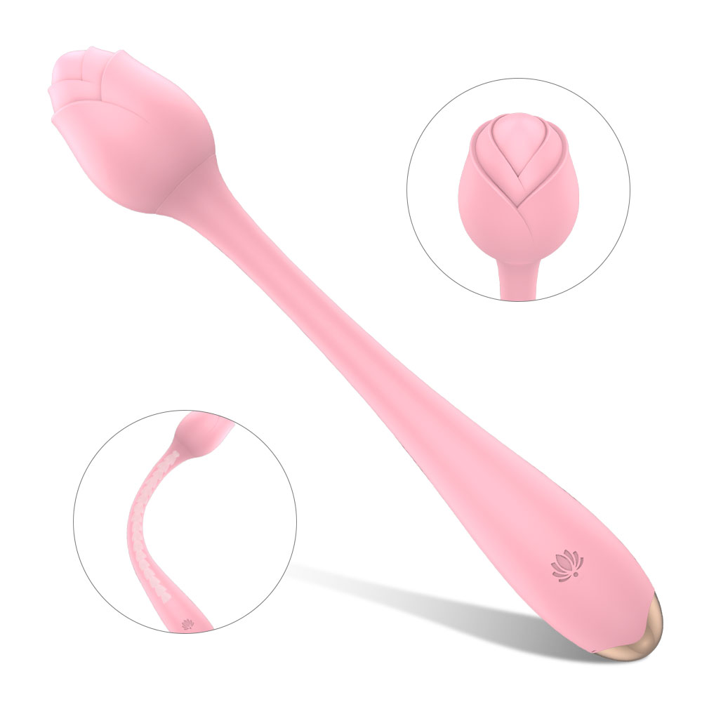 Vibrator Bendable Romance, 9 Moduri Vibratii, USB, Silicon, Roz, 22 cm, Passion Labs, Rose Collection