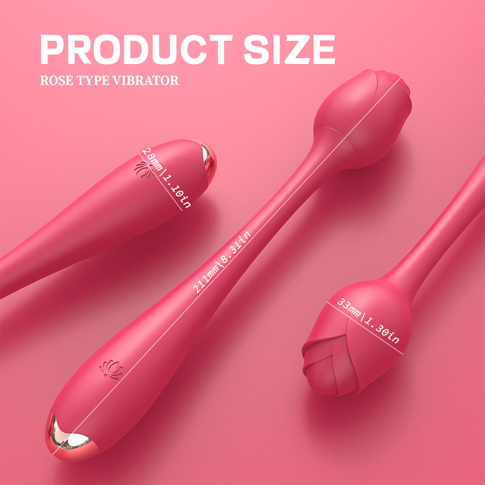 Vibrator Bendable Romance, 9 Moduri Vibratii, USB, Silicon, Rosu, 22 cm, Passion Labs, Rose Collection, #4, Erotic24.ro