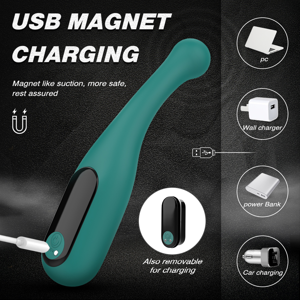 Stimulator Priko 9 Moduri Vibratii USB Silicon Verde 12.7 cm Passion Labs, #2, Erotic24.ro