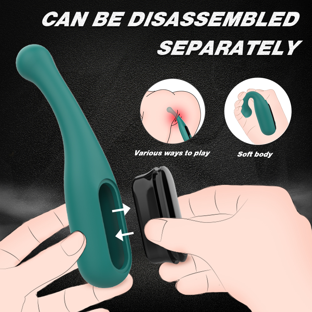 Stimulator Priko 9 Moduri Vibratii USB Silicon Verde 12.7 cm Passion Labs, #4, Erotic24.ro