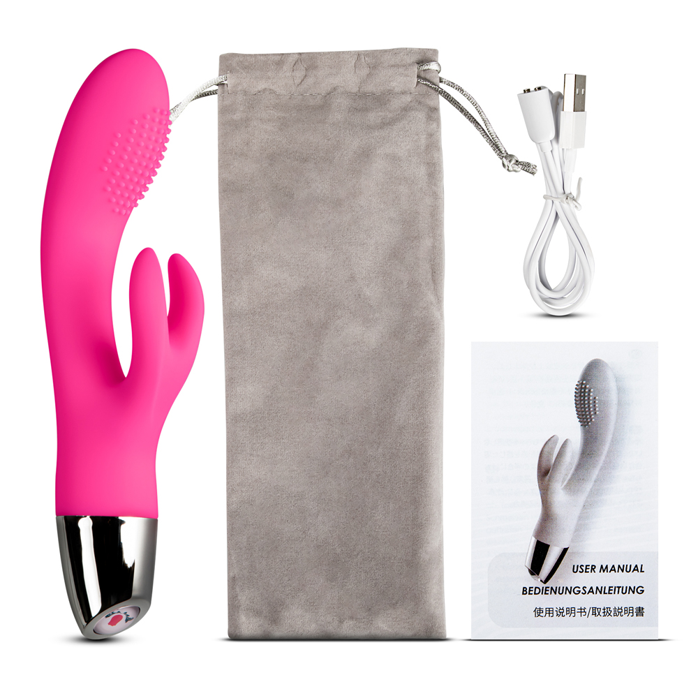 Vibrator Rabbit Benny 10 Moduri Vibratii Silicon USB Roz 20 cm Guilty Toys, #5, Erotic24.ro