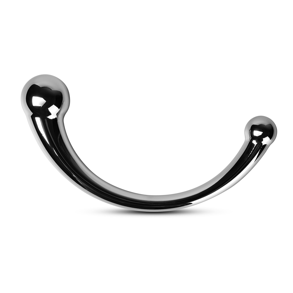 Dildo Metalic Double End Argintiu 16 cm Mokko Toys, Nr. 1, Erotic24.ro