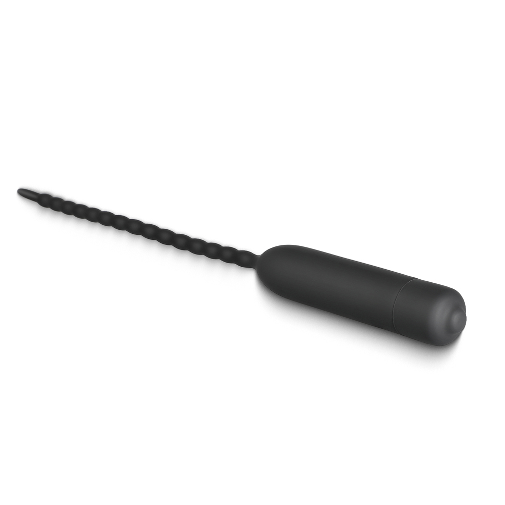 Sonda Penis cu Striatii 10 Moduri Vibratii Silicon Negru 25.5 cm Mokko Toys, #2, Erotic24.ro