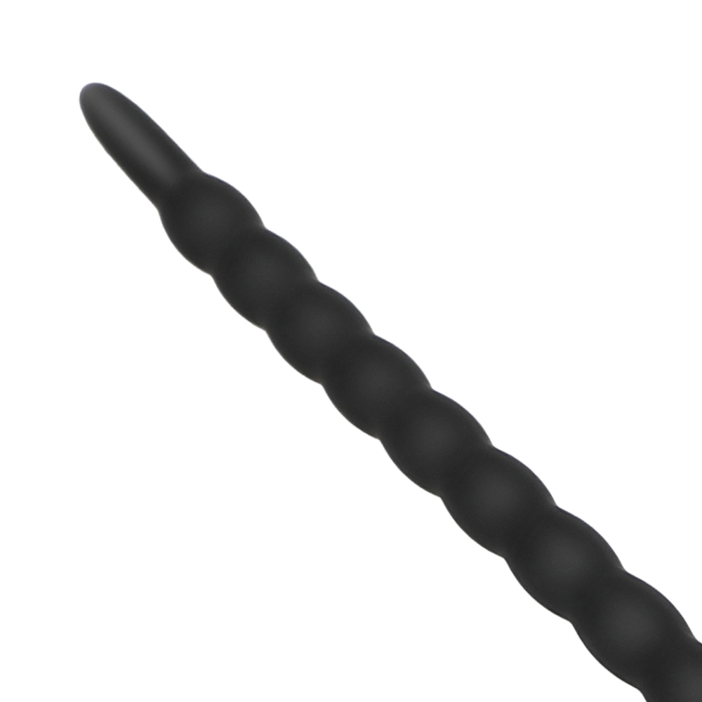 Sonda Penis cu Striatii 10 Moduri Vibratii Silicon Negru 25.5 cm Mokko Toys, #3, Erotic24.ro