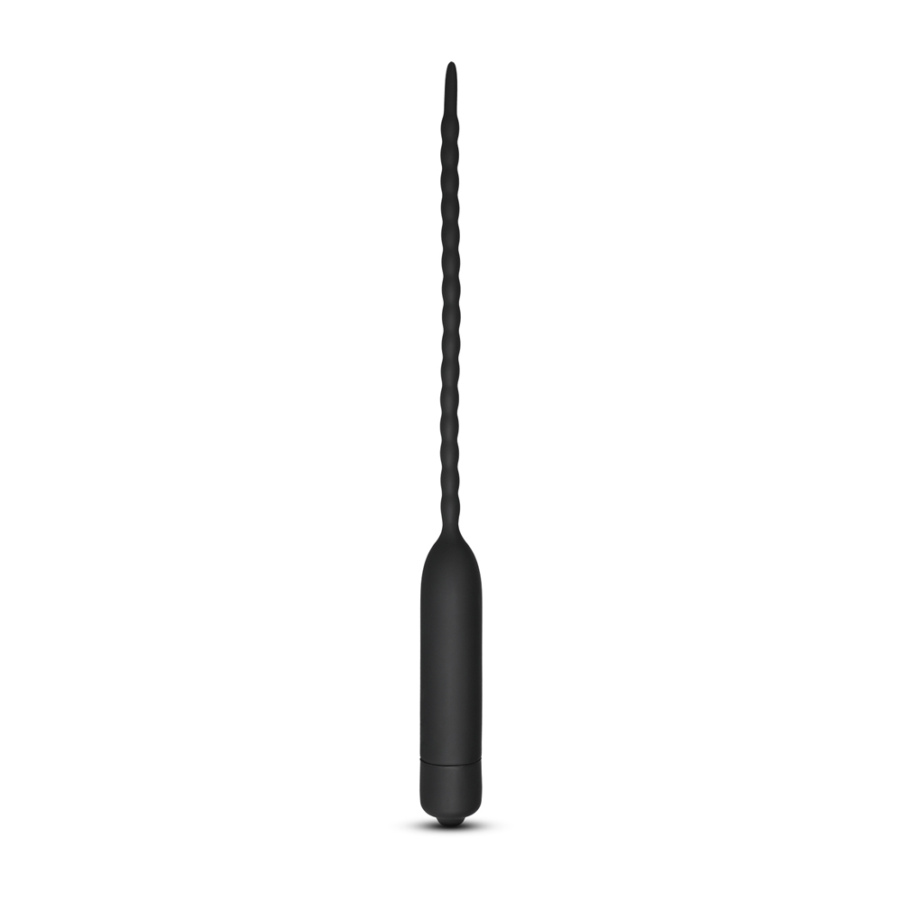 Sonda Penis cu Striatii 10 Moduri Vibratii Silicon Negru 25.5 cm Mokko Toys, #1, Erotic24.ro