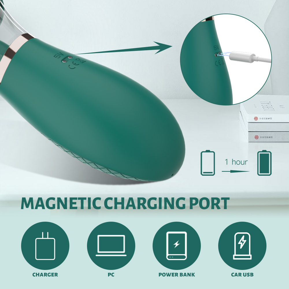 Stimulator Stola 12 Moduri Stimulatoare USB Silicon Verde 16.5 cm Moko Toys, #3, Erotic24.ro