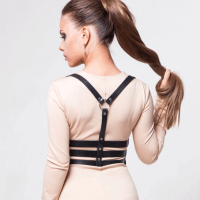 Sistem Harness Triple Belt Piele Ecologica OS, #2, Erotic24.ro