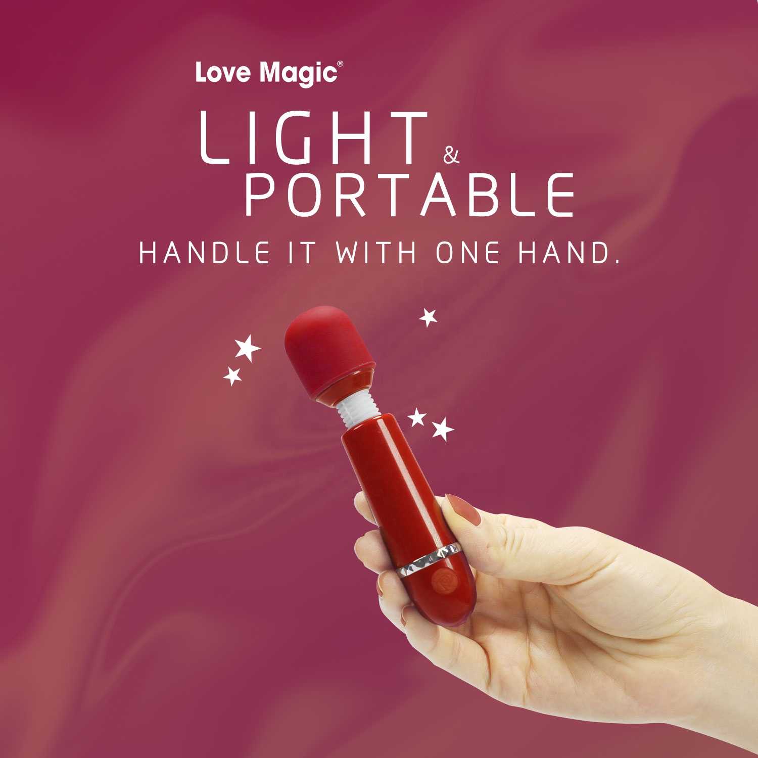 Micro Wand Starlet Guilty Toys 10 Moduri Vibratii USB Rosu, #3, Erotic24.ro