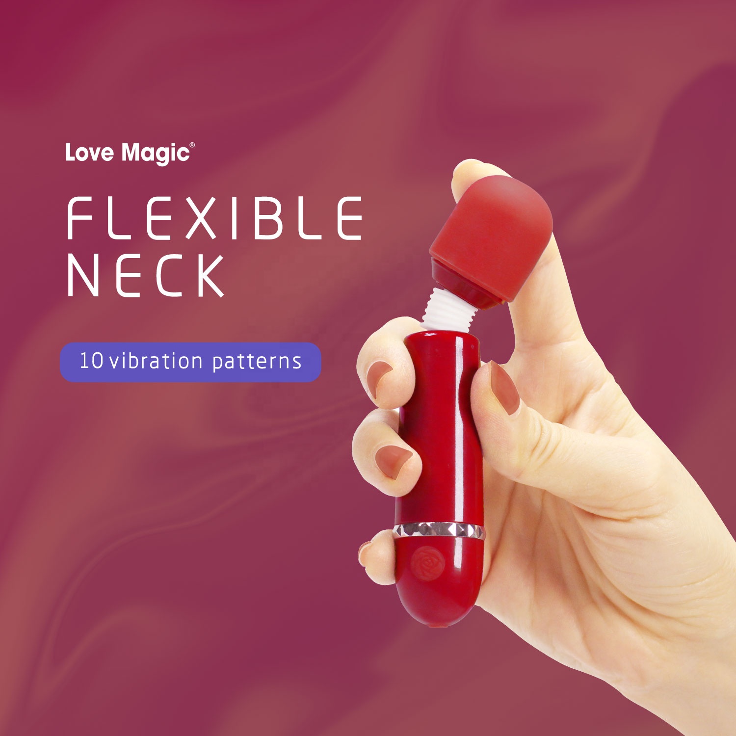 Micro Wand Starlet Guilty Toys 10 Moduri Vibratii USB Rosu, #6, Erotic24.ro