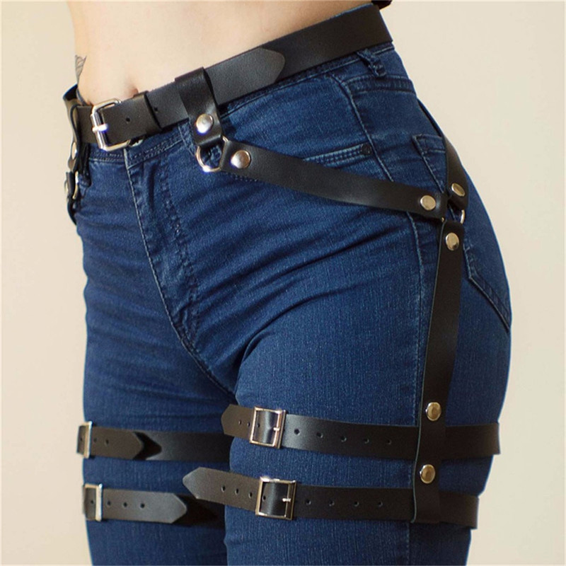 Sistem Harness Sexy Thigh Piele Ecologica OS, Nr. 2, Erotic24.ro