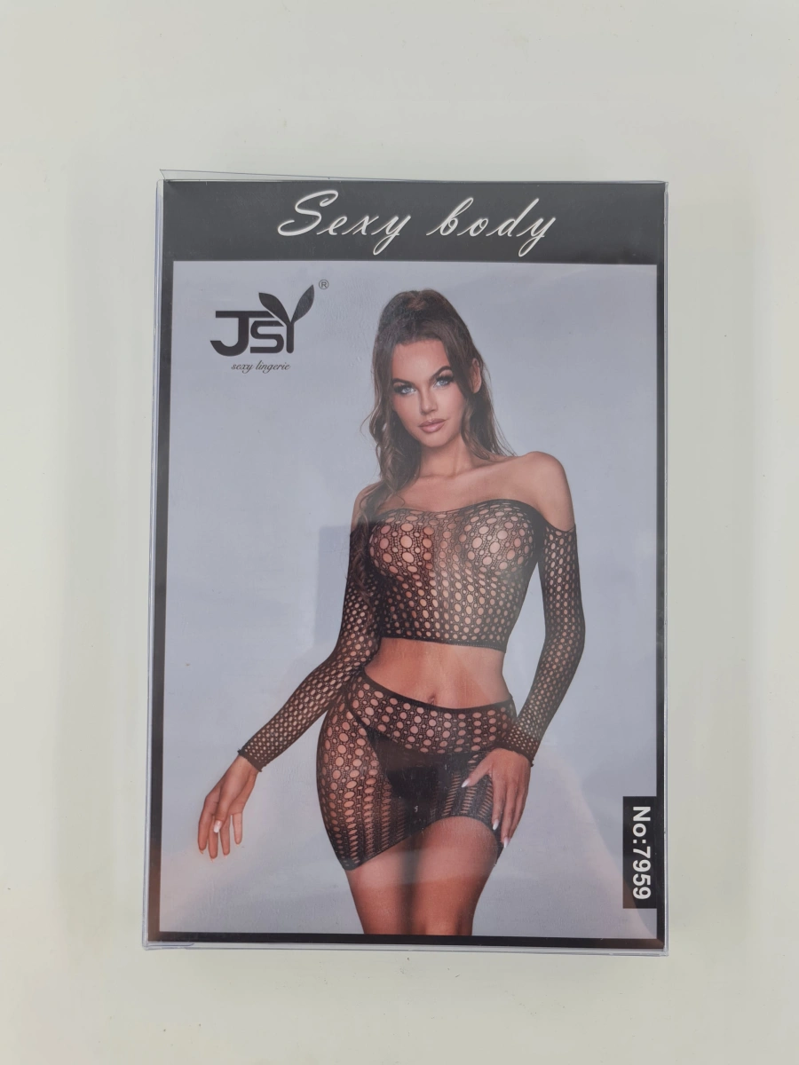 Set Sexy 2 Piese Lenjerie Top+Fusta Negru OS, #4, Erotic24.ro