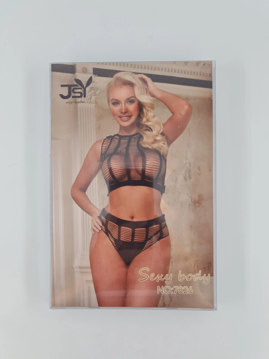 Set Sexy 2 Piese Lenjerie Top+Bikini Negru OS, Nr. 3, Erotic24.ro