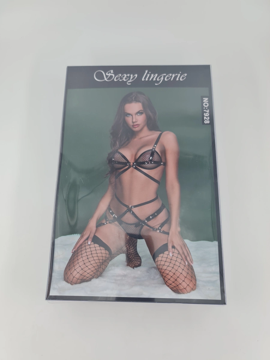 Set Lenjerie 3 Piese Nadine Negru S/M, #4, Erotic24.ro