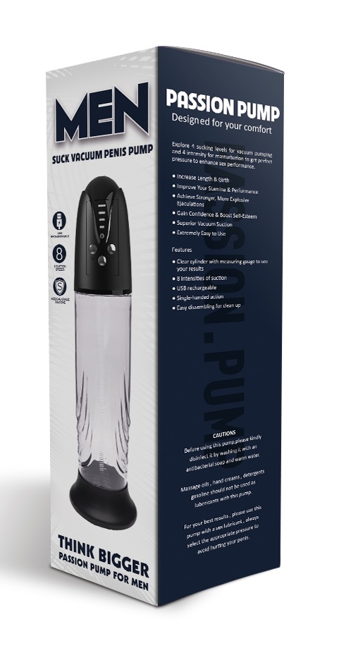 Pompa Electrica Suck Vacuum Penis Pump, 8 Moduri Suctiune, USB, Transparent, #16, Erotic24.ro