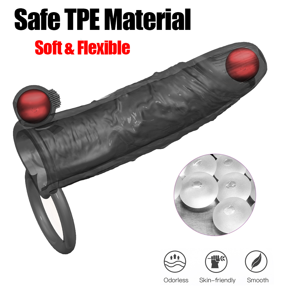 Prelungitor Penis cu 2 Bile Vibratoare, 10 Moduri Vibratii, USB, 14.5 cm, Passion Labs, #4, Erotic24.ro