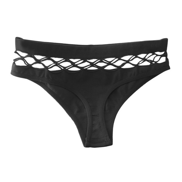 Bikini Tanga Elastici cu Talie Inalta, Negru, S, Nr. 3, Erotic24.ro