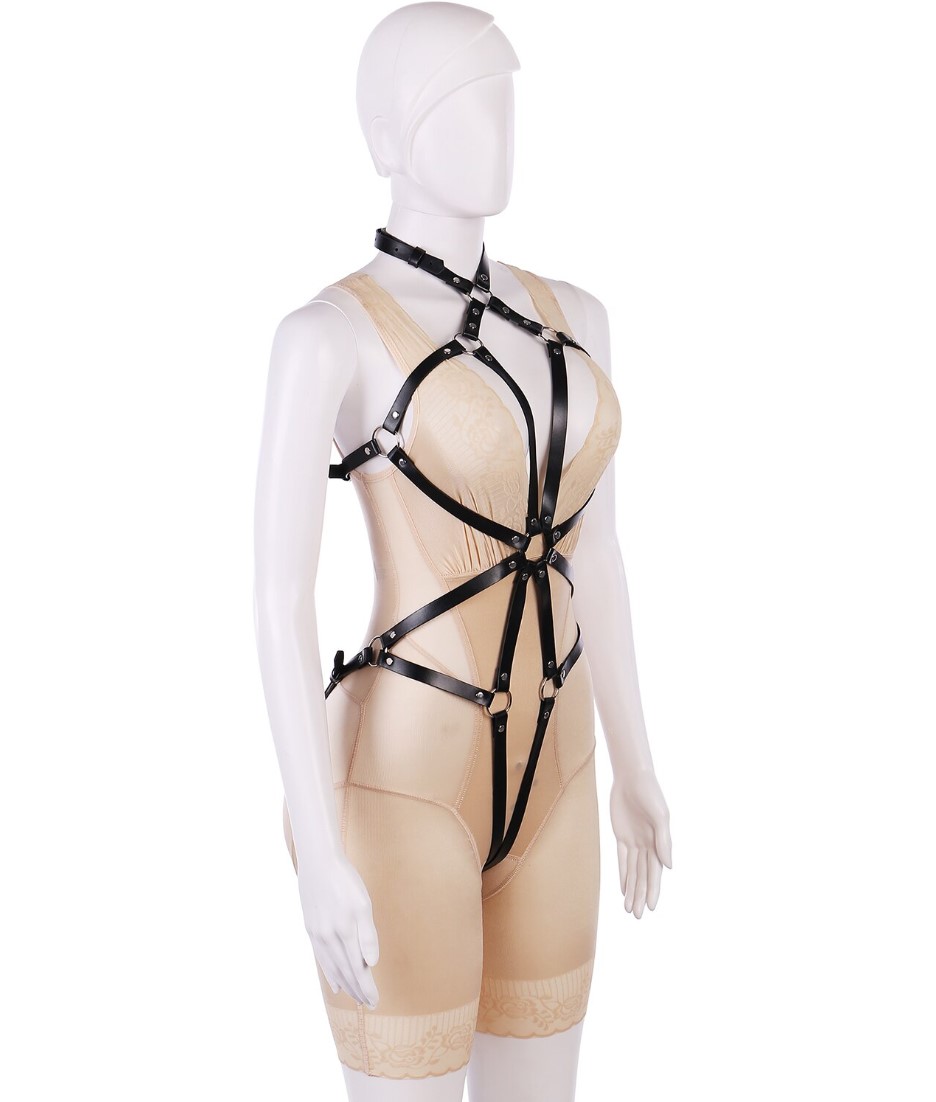 Sistem Harness Lorelei Piele Ecologica OS, JGF Lingerie, #2, Erotic24.ro