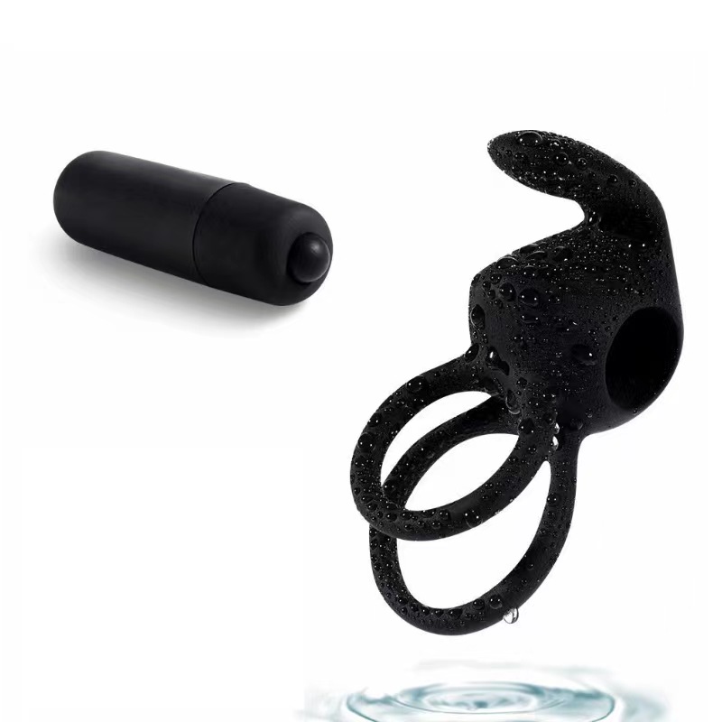 Inel de Penis Clit Love, 10 Moduri Vibratii, Silicon, Negru, Mokko Toys, Nr. 2, Erotic24.ro