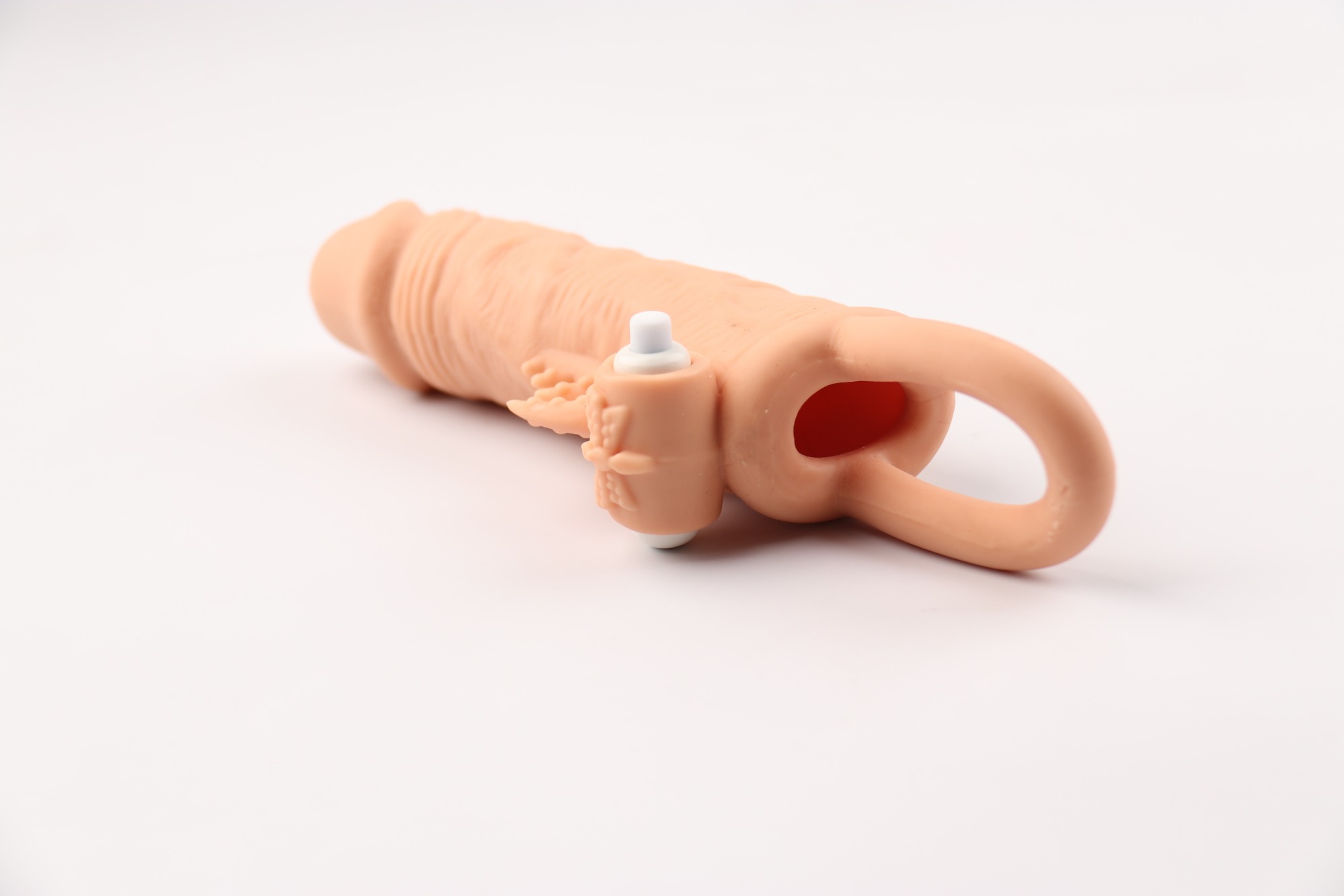 Prelungitor Penis Philip +3 cm cu Vibratii, Natural, 14 cm, Passion Labs, #4, Erotic24.ro