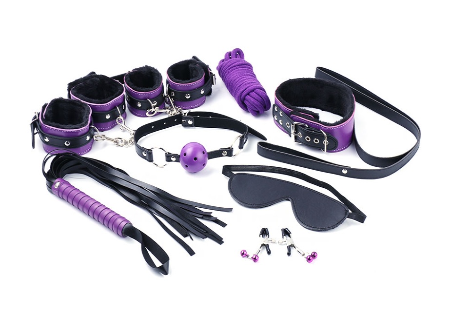Set BDSM Control Me 8 Piese, Negru/Mov, Guilty Toys, #1, Erotic24.ro