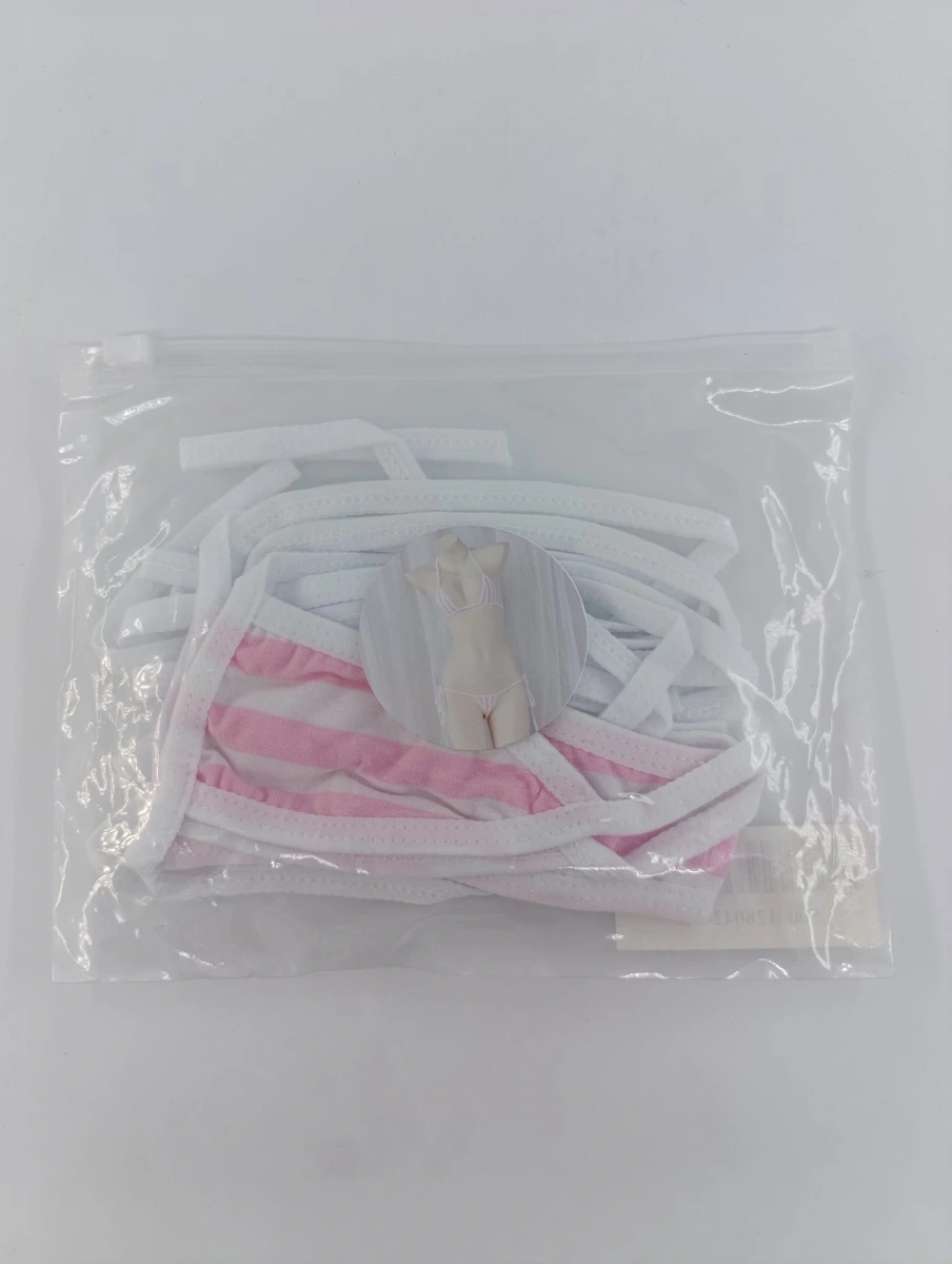 Set Lenjerie 2 Piese cu Dungi, Alb-Roz, S-L, #3, Erotic24.ro
