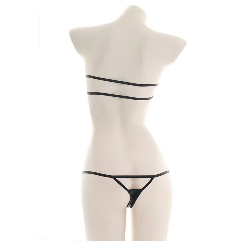 Set Lenjerie 2 Piese Wetlook, Negru, S, #4, Erotic24.ro