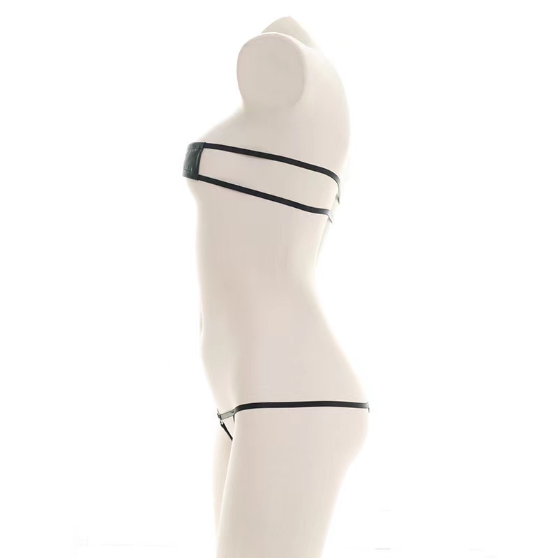 Set Lenjerie 2 Piese Wetlook, Negru, S, #3, Erotic24.ro