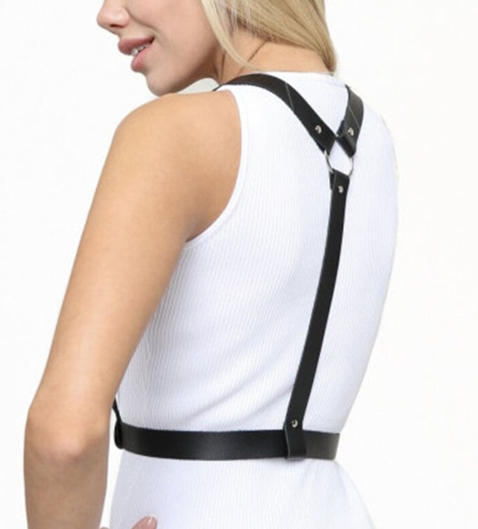 Sistem Harness Grunge Piele Ecologica OS, #2, Erotic24.ro