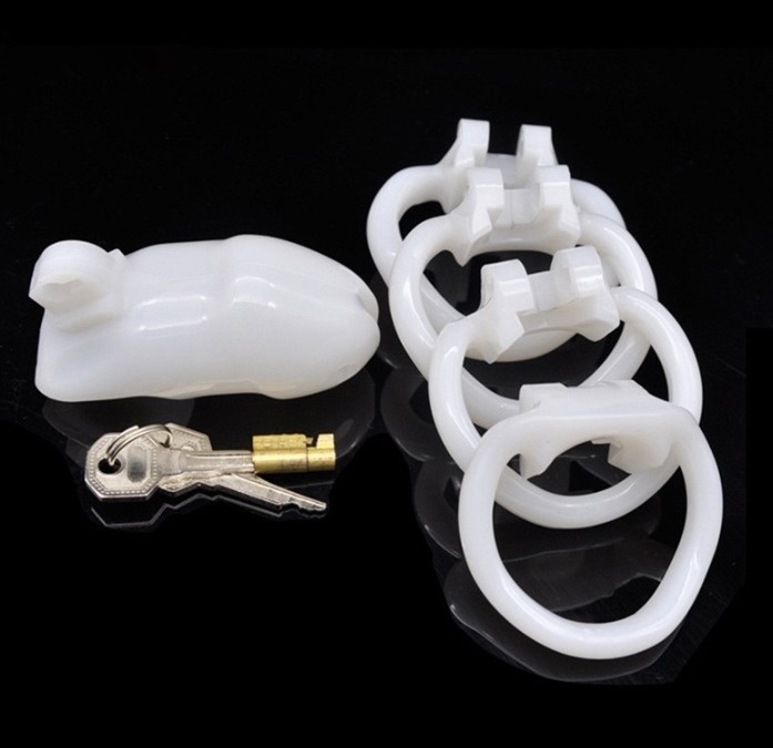 Cusca de Castitate Cock Trainer Hard Plastic Alb Passion Labs, Nr. 2, Erotic24.ro