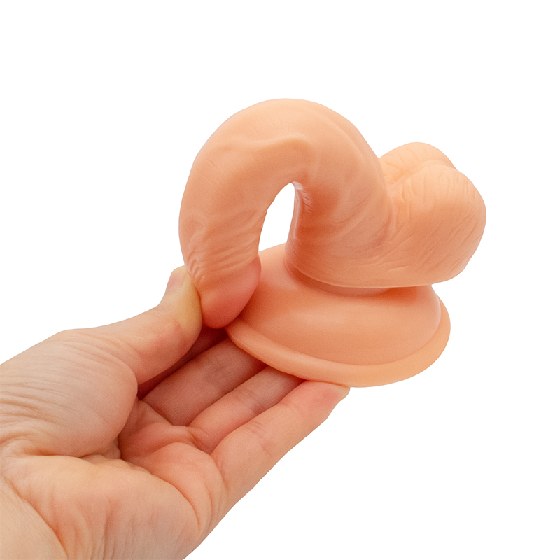 Mini Dildo Realist Aegon cu Ventuza, PVC, Natural, 13 cm, Passion Labs, Nr. 5, Erotic24.ro