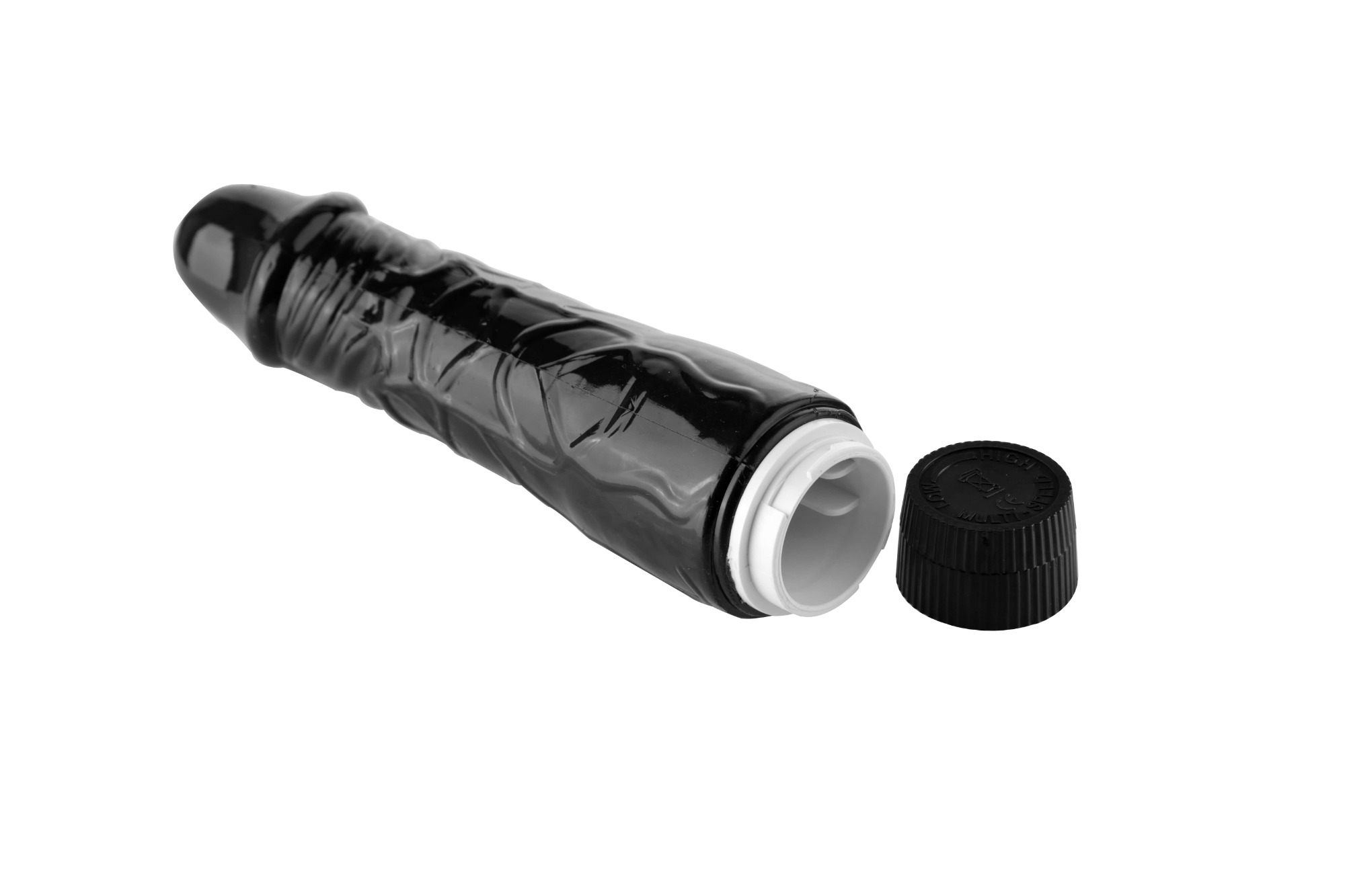 Vibrator Realist Cleopatra, Multispeed, TPE,  Negru, 18.5 cm, Passion Labs, #5, Erotic24.ro