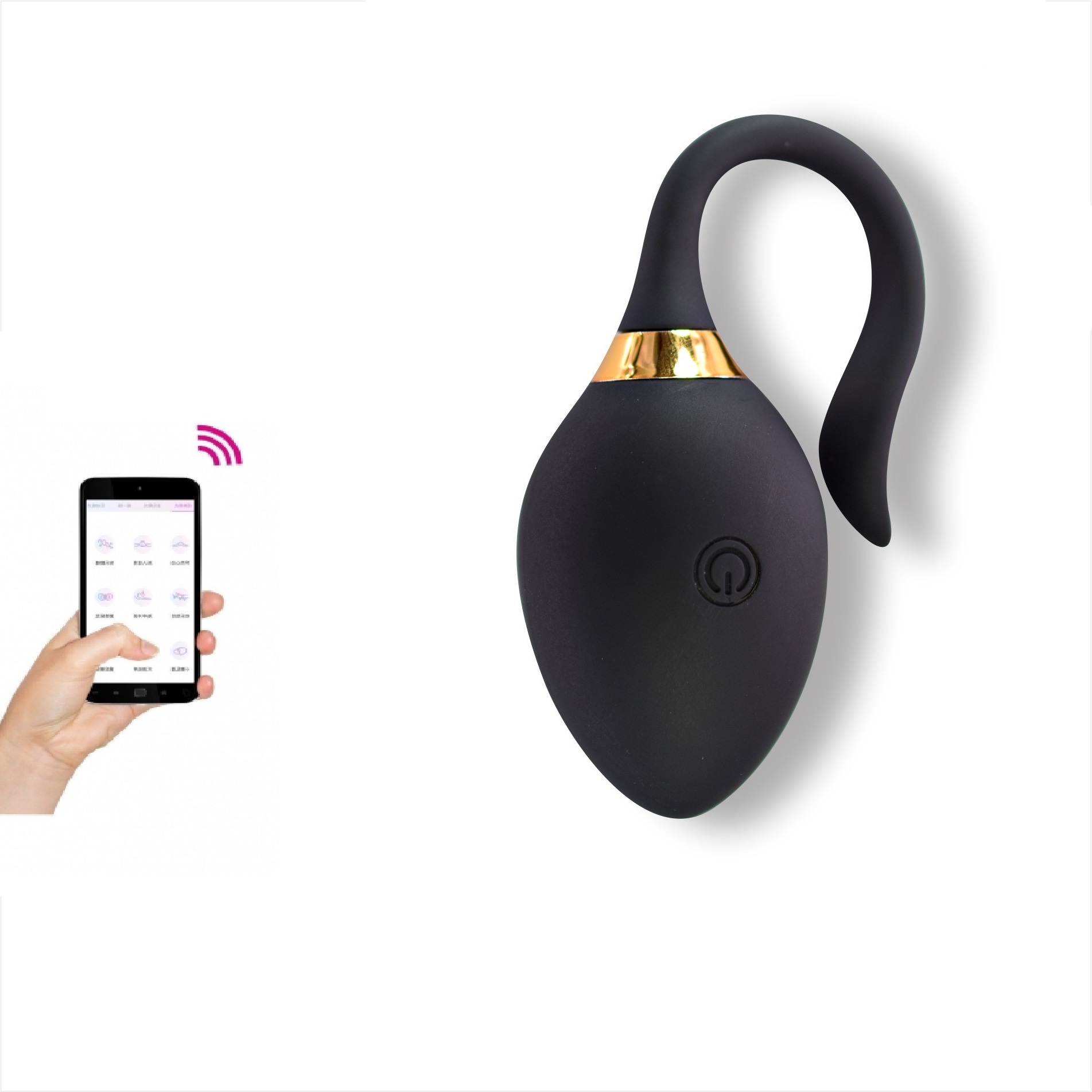 Ou Vibrator Lizzy, Bluetooth Control, Silicon, Negru, Free App, Guilty Toys, #1, Erotic24.ro