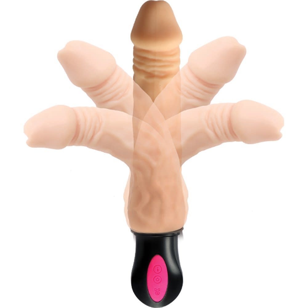 Vibrator Realist Bendable Axel 12 Moduri, TPE, 25 cm, Natural, Mokko Toys, #4, Erotic24.ro