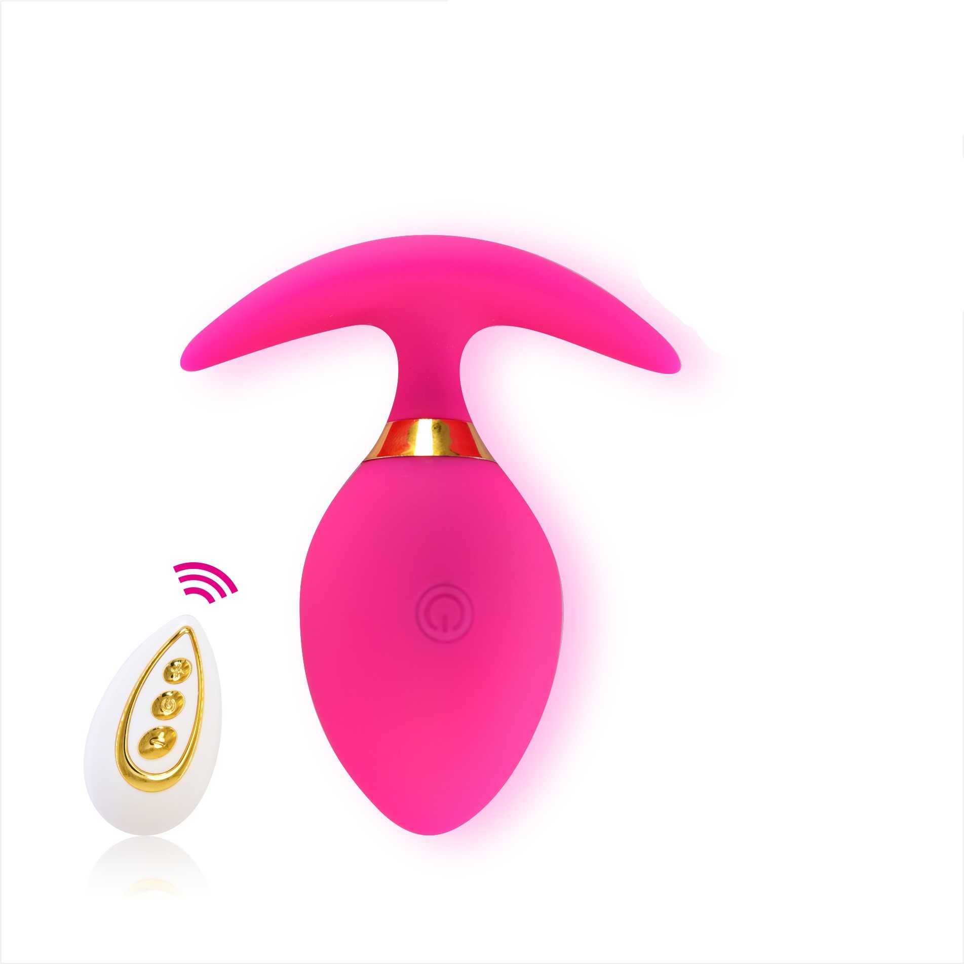 Dop Anal Ivy Remote Control, 10 Moduri Vibratii, 6 Intensitati, Silicon, Roz, 9 cm, Mokko Toys, #1, Erotic24.ro