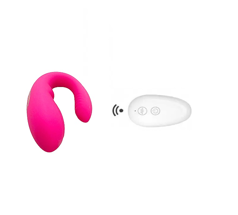 Vibrator Dublu Mix Pleasure Remote Control, 10 Moduri Vibratii, Silicon, USB, Roz, #1, Erotic24.ro